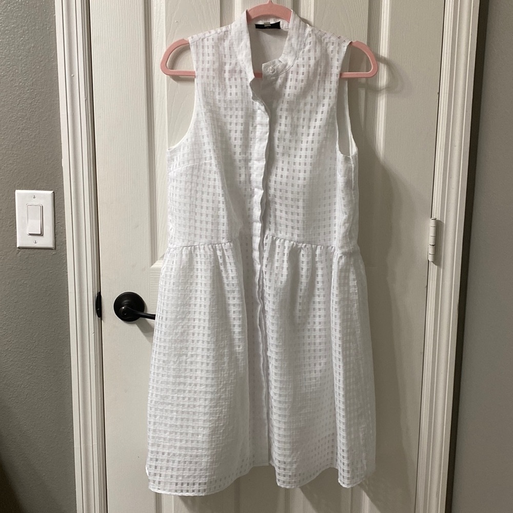 Tuckernuck White Burnout Sleeveless Royal Shirt Dress
